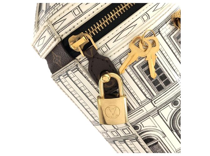 Borsa a Spalla Louis Vuitton Monogram (LV X Fornasetti) Cannes Marrone Bianco - vista 4