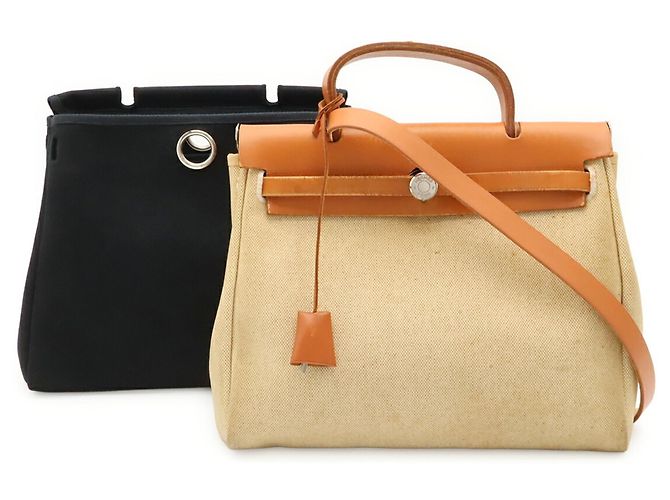 Hermès Borsa a mano/Borsa a tracolla Hermes Herbag PM Nero - vista 2