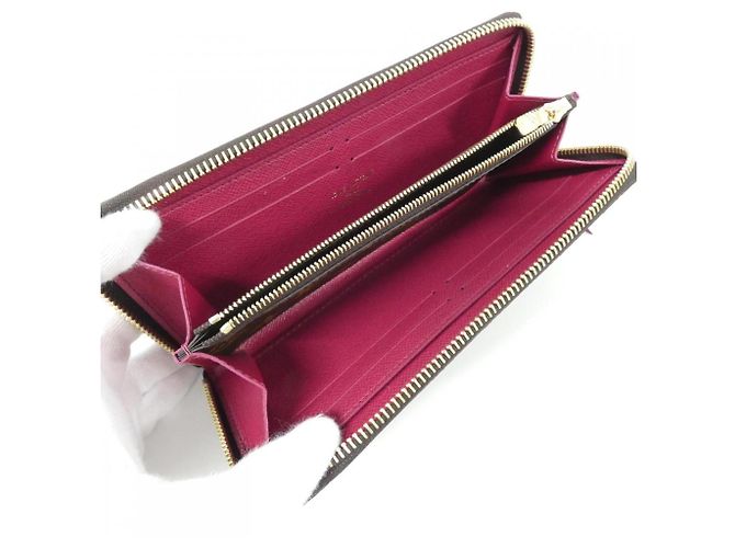 Cartera Louis Vuitton Monogram Portefeuille Clemence Castaño Fucsia - vista 3