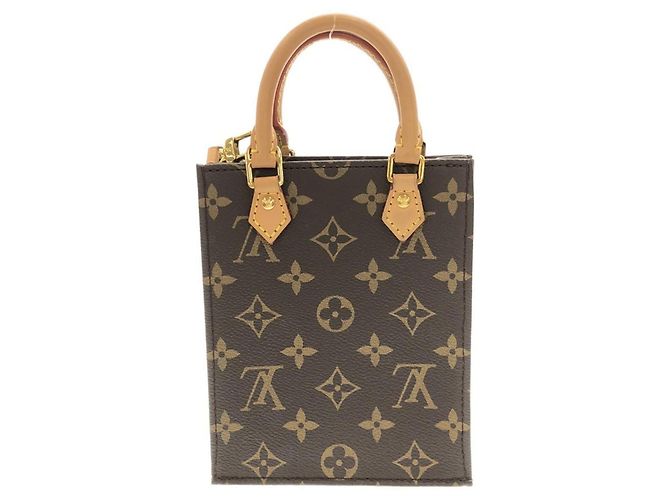 Borsa Louis Vuitton Monogram Petite Sac Plat Marrone - vista 2