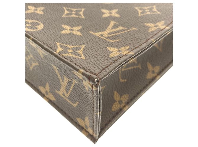 Borsa Louis Vuitton Monogram Petite Sac Plat Marrone - vista 3