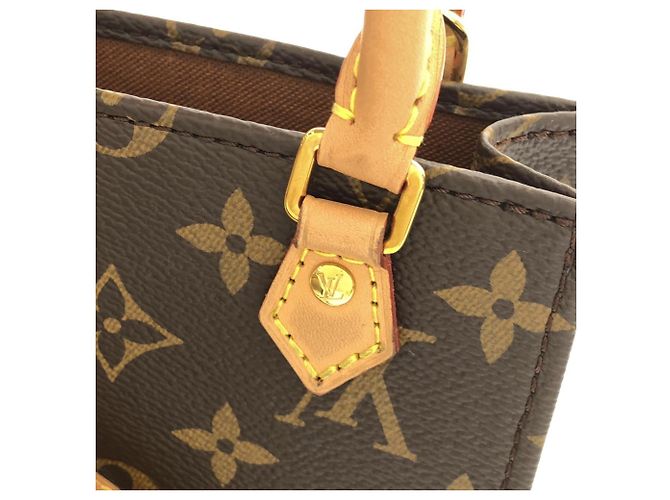 Borsa Louis Vuitton Monogram Petite Sac Plat Marrone - vista 5