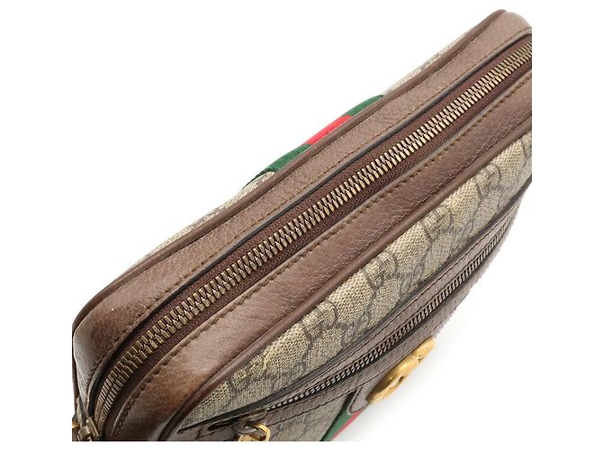 Borsa GUCCI Ophidia GG Small Marrone Rosso Beige Verde Giallo - vista 10