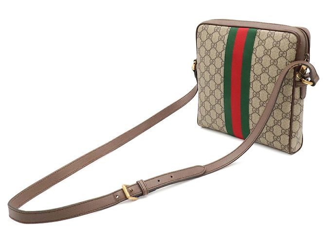 Borsa GUCCI Ophidia GG Small Marrone Rosso Beige Verde Giallo - vista 3