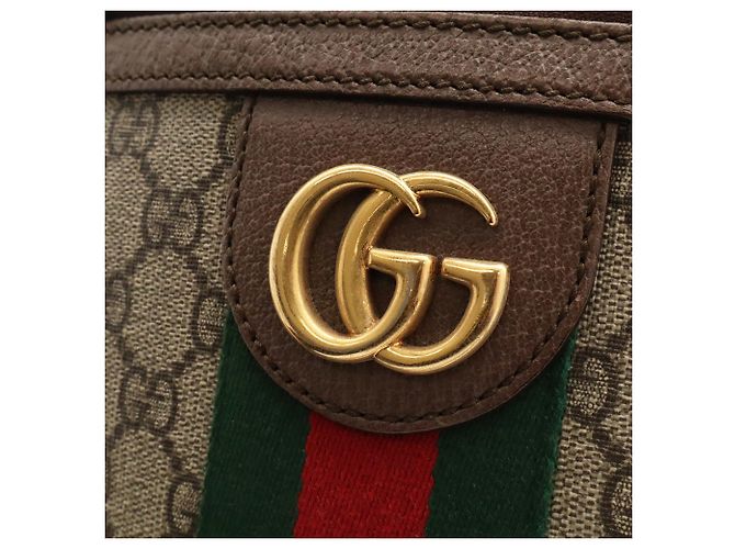 Borsa GUCCI Ophidia GG Small Marrone Rosso Beige Verde Giallo - vista 5