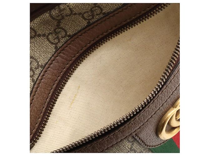 Borsa GUCCI Ophidia GG Small Marrone Rosso Beige Verde Giallo - vista 9
