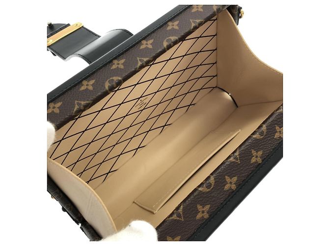 Borsa a tracolla Louis Vuitton Monogram Petite Malle M53201 Marrone Crudo - vista 8