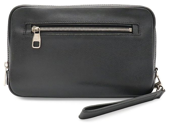 Clutch Louis Vuitton Taiga Neo Pavel Nero Grigio - vista 2