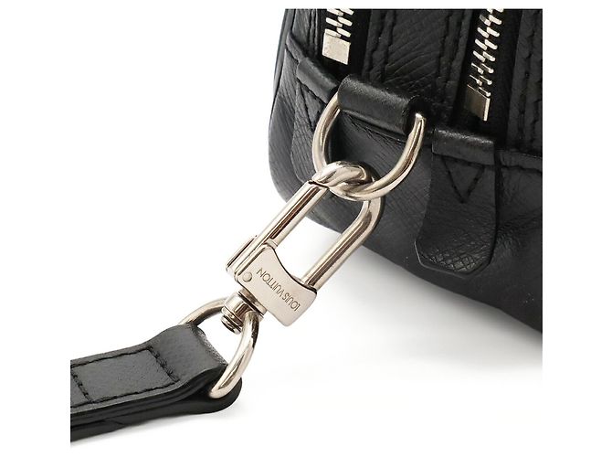 Clutch Louis Vuitton Taiga Neo Pavel Nero Grigio - vista 5