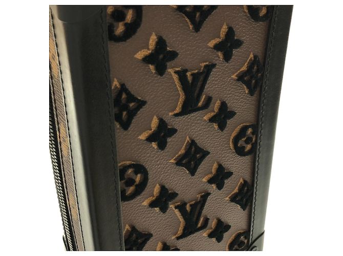 Louis Vuitton Monogram Tuftage Vertical Soft Trunk Schultertasche Braun Schwarz - Ansicht 3