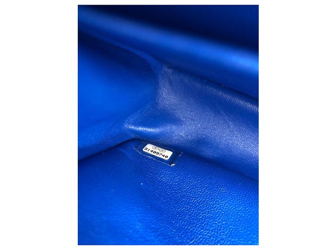 Timeless Borsa a patta classica media Chanel in agnello trapuntato blu - vista 19
