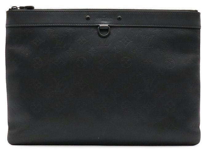 Pochette Louis Vuitton Monogram Shadow Pochette Discovery Clutch Bag Nero - vista 2