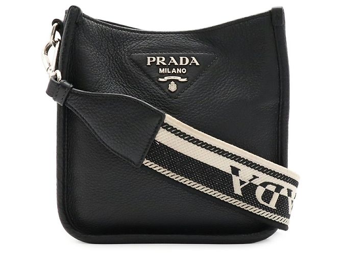 Mini borsa a tracolla Prada Vitello Daino Nero - vista 2