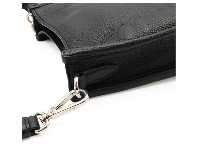 Mini borsa a tracolla Prada Vitello Daino Nero - vista 6
