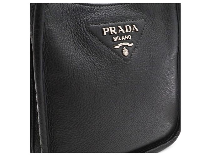 Mini borsa a tracolla Prada Vitello Daino Nero - vista 7