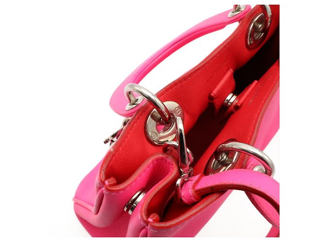 Mini borsa Christian Dior Diorissimo Nero Rosa - vista 8