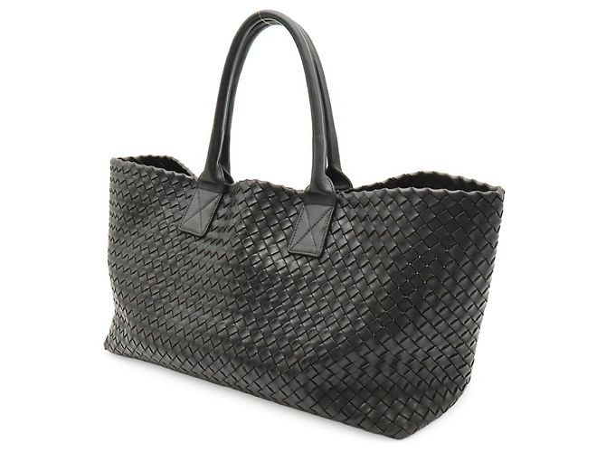 Borsa Tote Bottega Veneta Intrecciato MM Nero - vista 3