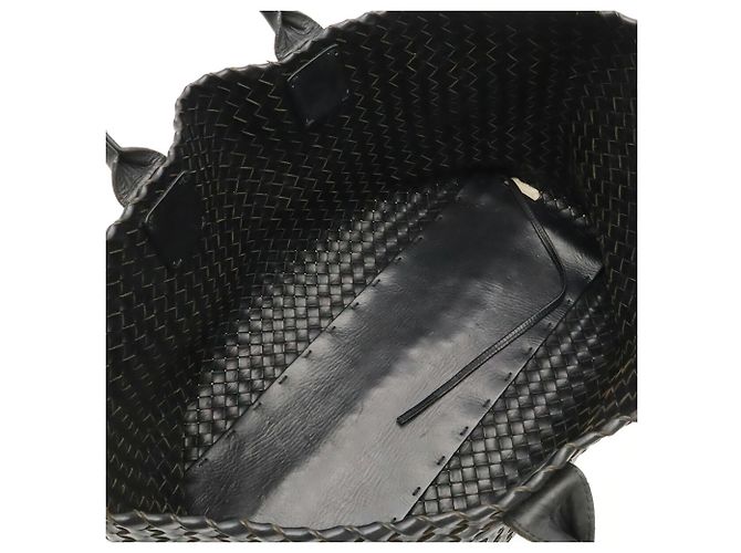 Borsa Tote Bottega Veneta Intrecciato MM Nero - vista 8