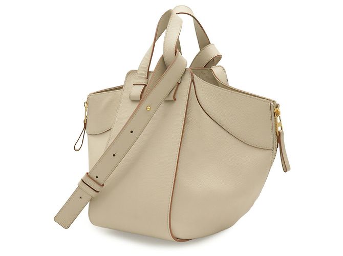 Borsa Loewe Hammock in pelle beige sabbia - vista 3