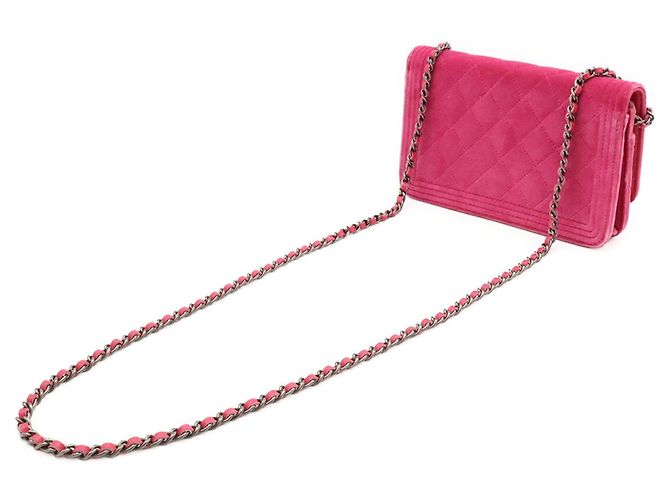Borsa a tracolla con catena Chanel Boy Chanel Matelassé Rosa - vista 3