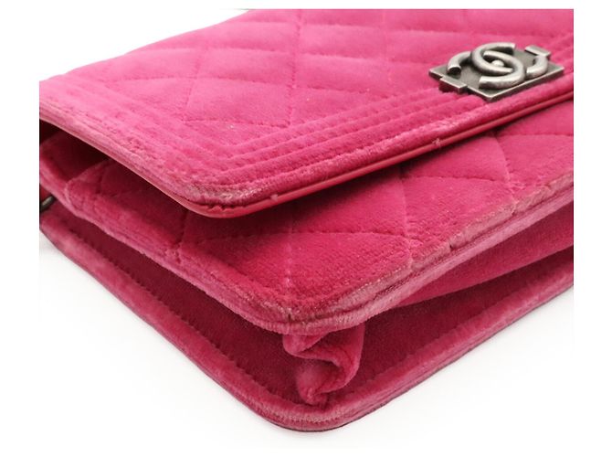 Borsa a tracolla con catena Chanel Boy Chanel Matelassé Rosa - vista 4