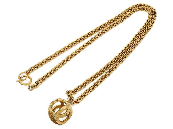 CHANEL Coco Mark CC Gliederkette mit Durchbruch-Design Golden - Ansicht 3
