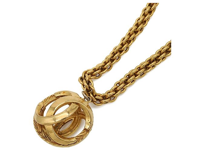 CHANEL Coco Mark CC Gliederkette mit Durchbruch-Design Golden - Ansicht 4