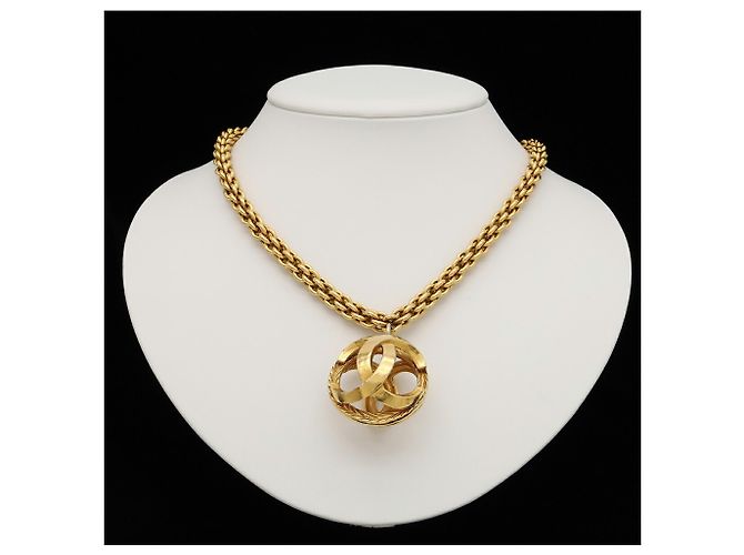 CHANEL Coco Mark CC Gliederkette mit Durchbruch-Design Golden - Ansicht 7