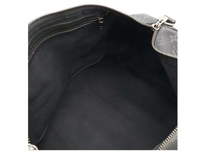 Louis Vuitton Monogram Eclipse Keepall Bandoulière 45 Borsa Boston Marrone Nero Bianco Monogramma - vista 7
