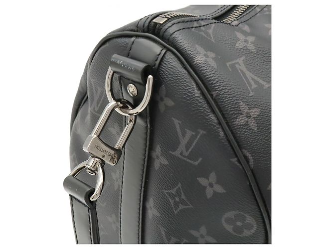 Louis Vuitton Monogram Eclipse Keepall Bandoulière 45 Borsa Boston Marrone Nero Bianco Monogramma - vista 8