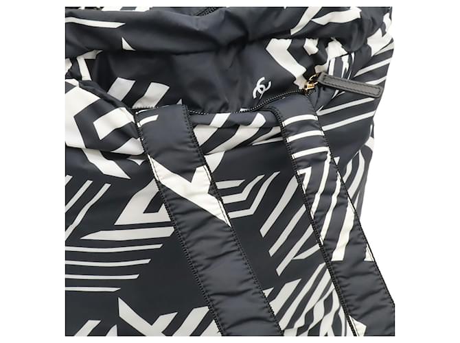 Zaino CHANEL Coco Beach Nero Bianco - vista 8