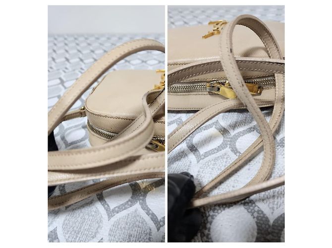 YVES SAINT LAURENT Borsa Camera Monogram Small in Pelle Grena Beige - vista 10