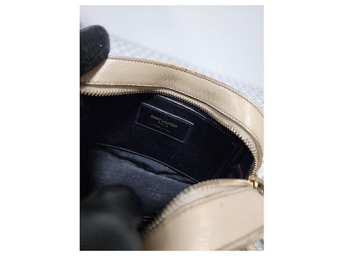 YVES SAINT LAURENT Borsa Camera Monogram Small in Pelle Grena Beige - vista 15