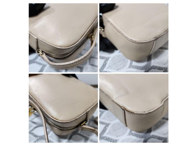 YVES SAINT LAURENT Borsa Camera Monogram Small in Pelle Grena Beige - vista 16
