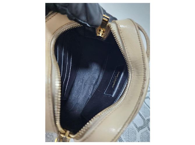YVES SAINT LAURENT Borsa Camera Monogram Small in Pelle Grena Beige - vista 17