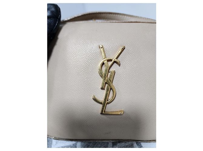 YVES SAINT LAURENT Borsa Camera Monogram Small in Pelle Grena Beige - vista 6