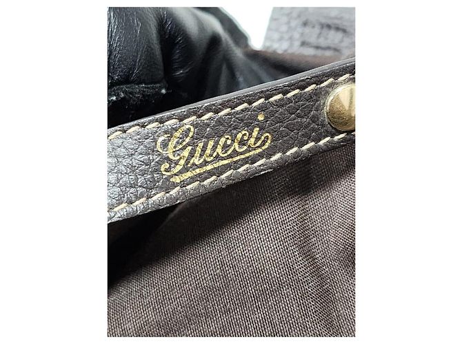 Borsa a tracolla GUCCI Crystal Monogram Medium Marrone Scuro/Beige - vista 7