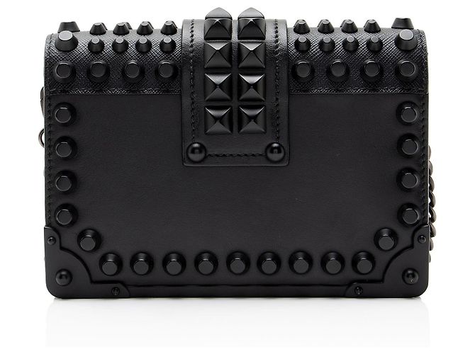 Borsa a tracolla Cahier in pelle di vitello Saffiano borchiata Prada Nero - vista 3