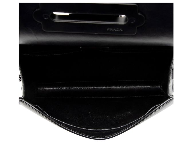 Borsa a tracolla Cahier in pelle di vitello Saffiano borchiata Prada Nero - vista 6