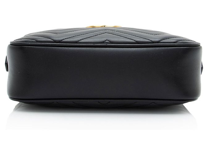 Borsa a tracolla piccola Gucci Matelasse Leather GG Marmont Nero - vista 4
