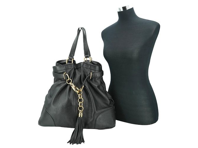 Gucci Leder Tote Bag Sienna Schwarz - Ansicht 2