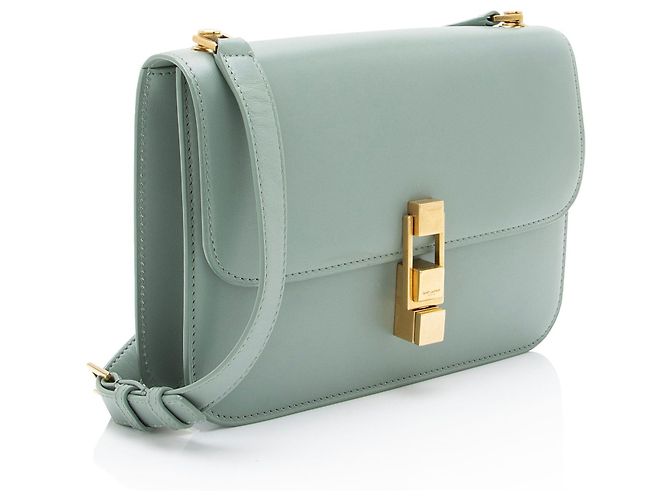 Borsa a tracolla Le Carre in pelle di vitello liscia Saint Laurent Verde - vista 2