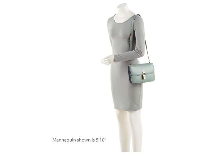Borsa a tracolla Le Carre in pelle di vitello liscia Saint Laurent Verde - vista 5