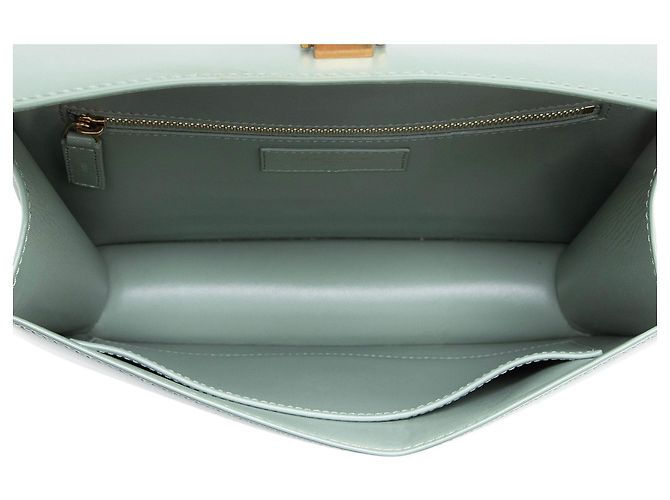 Borsa a tracolla Le Carre in pelle di vitello liscia Saint Laurent Verde - vista 7