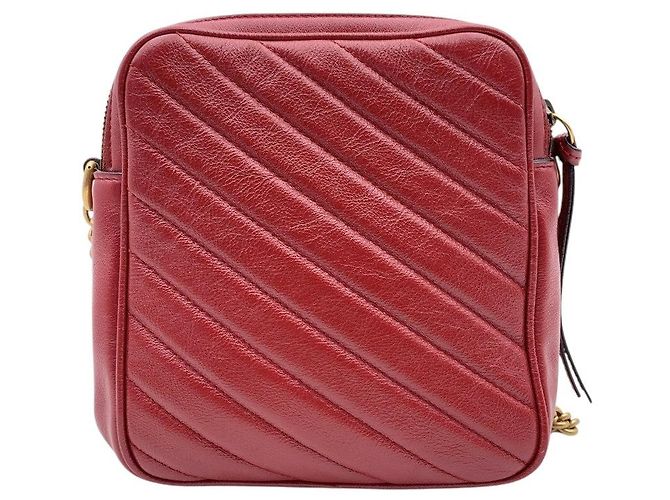 Borsa a tracolla in pelle Gucci GG Marmont Rosso - vista 3