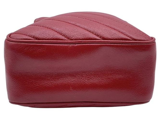 Borsa a tracolla in pelle Gucci GG Marmont Rosso - vista 4