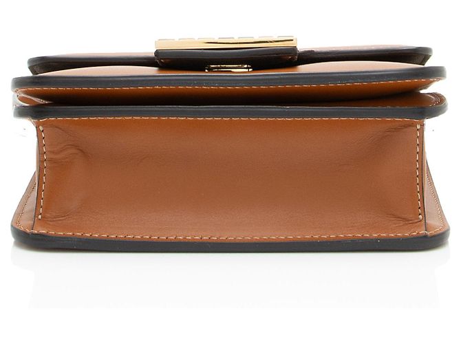 Fendi Borsa a tracolla piccola in pelle di vitello e cristalli Fab Marrone - vista 4