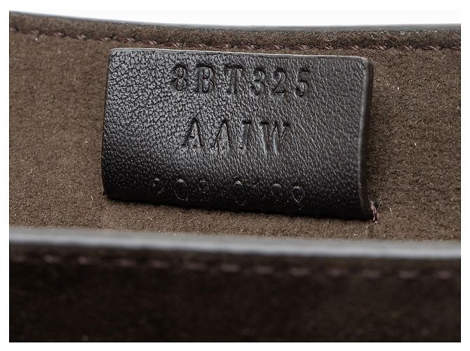 Fendi Borsa a tracolla piccola in pelle di vitello e cristalli Fab Marrone - vista 6