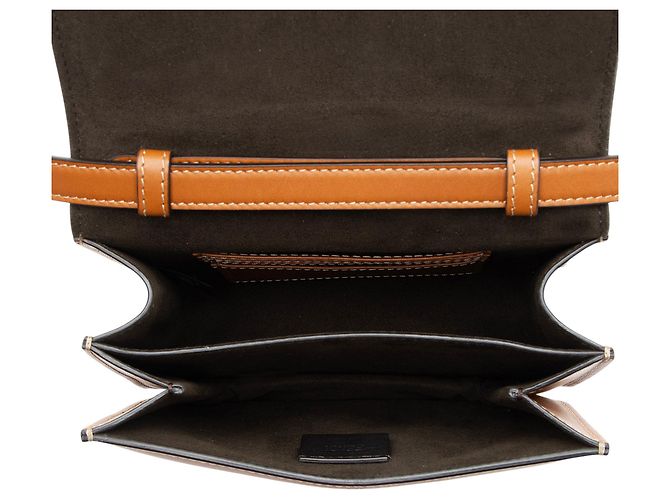 Fendi Borsa a tracolla piccola in pelle di vitello e cristalli Fab Marrone - vista 7