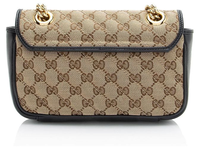 Borsa a patta piccola Gucci Matelasse GG Canvas GG Marmont Marrone Beige - vista 3